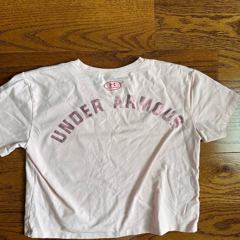 Girls UA Crop Pink Shirt